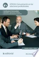 libro Comunicación En Las Relaciones Profesionales. Adgg0408